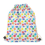 Seven Chakra Symbols Pattern Print Drawstring Bag