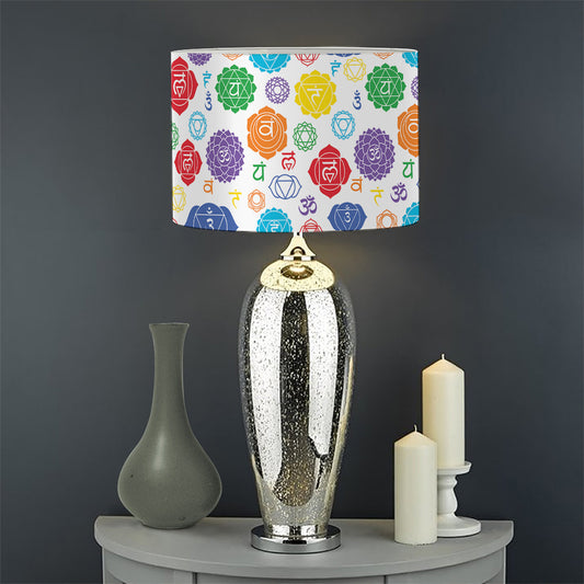 Seven Chakra Symbols Pattern Print Drum Lamp Shade
