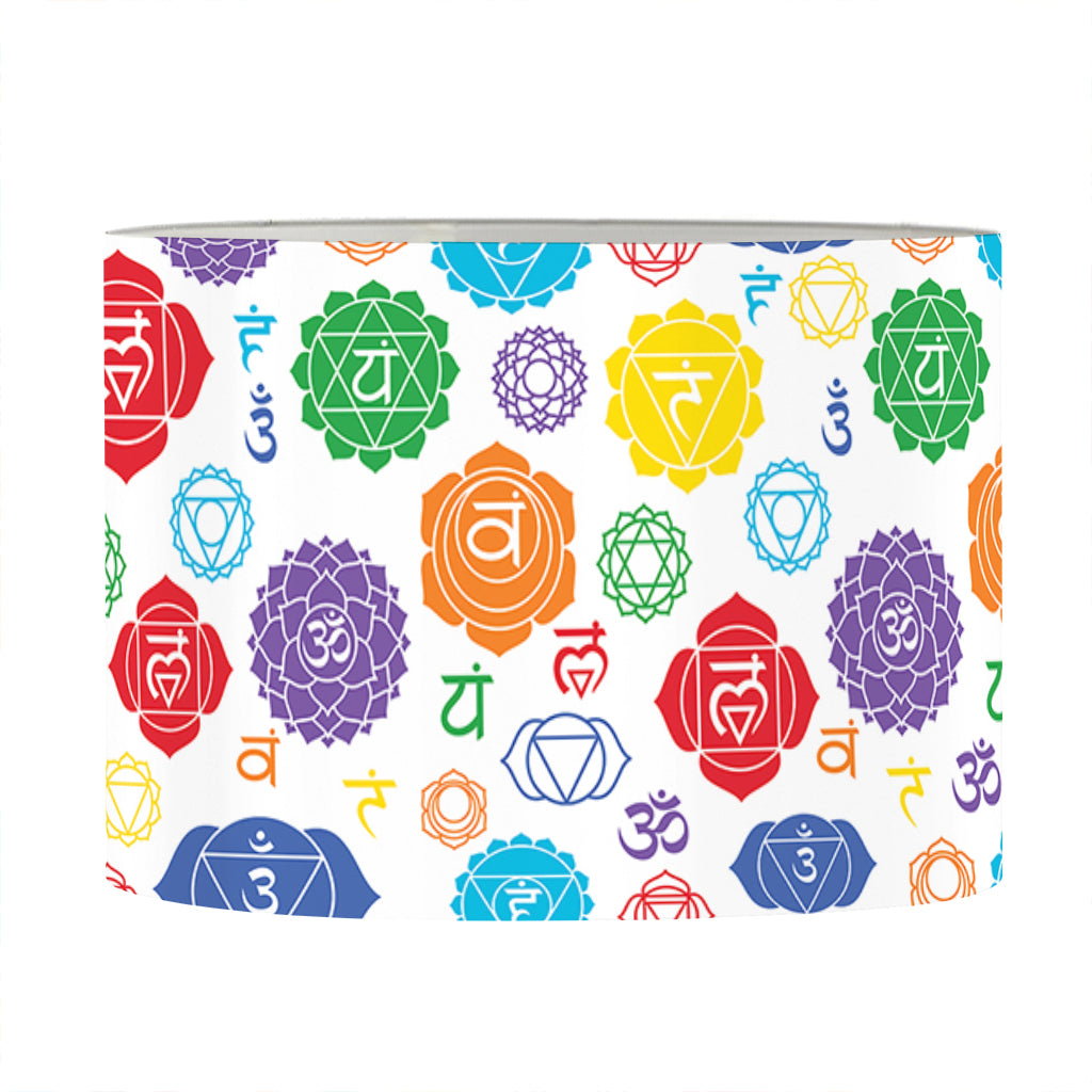 Seven Chakra Symbols Pattern Print Drum Lamp Shade