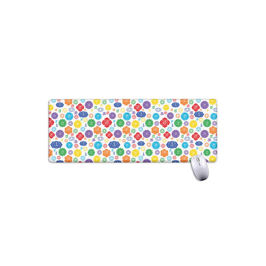Seven Chakra Symbols Pattern Print Extended Mouse Pad