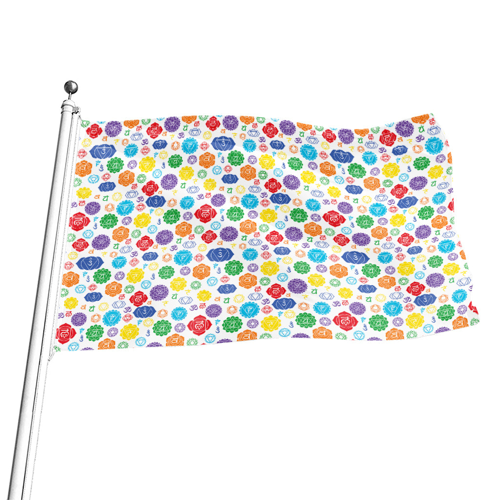 Seven Chakra Symbols Pattern Print Flag