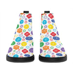 Seven Chakra Symbols Pattern Print Flat Ankle Boots