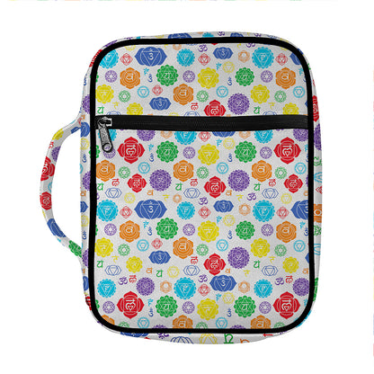 Seven Chakra Symbols Pattern Print Front Pocket Bible Bag
