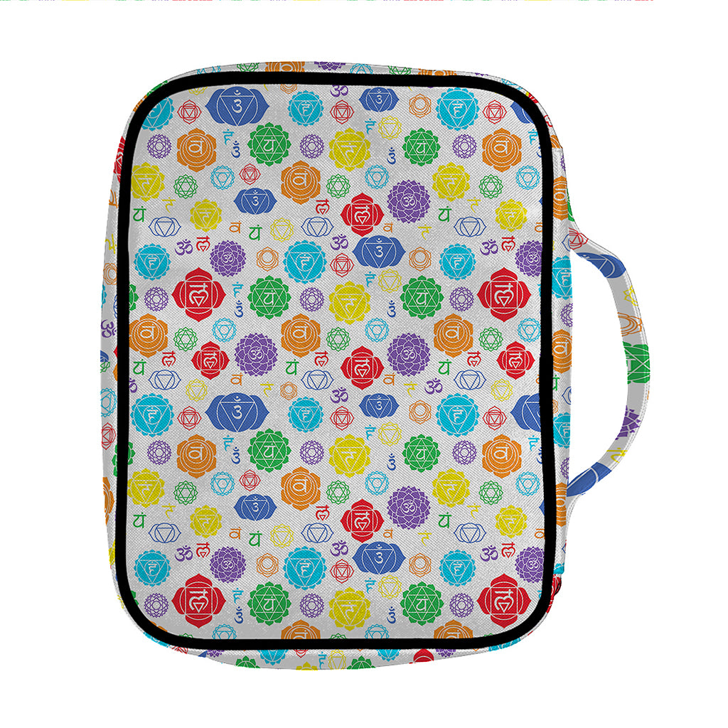 Seven Chakra Symbols Pattern Print Front Pocket Bible Bag
