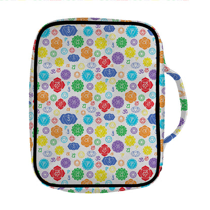 Seven Chakra Symbols Pattern Print Front Pocket Bible Bag