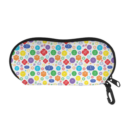Seven Chakra Symbols Pattern Print Glasses Case