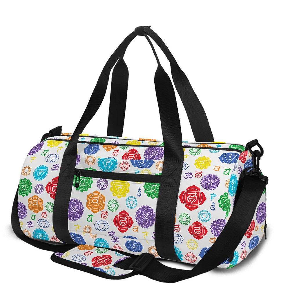 Seven Chakra Symbols Pattern Print Gym Bag