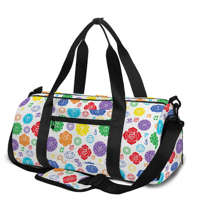 Seven Chakra Symbols Pattern Print Gym Bag
