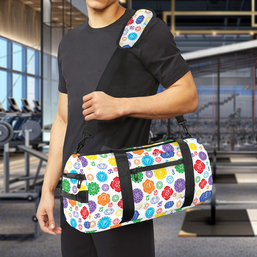 Seven Chakra Symbols Pattern Print Gym Bag