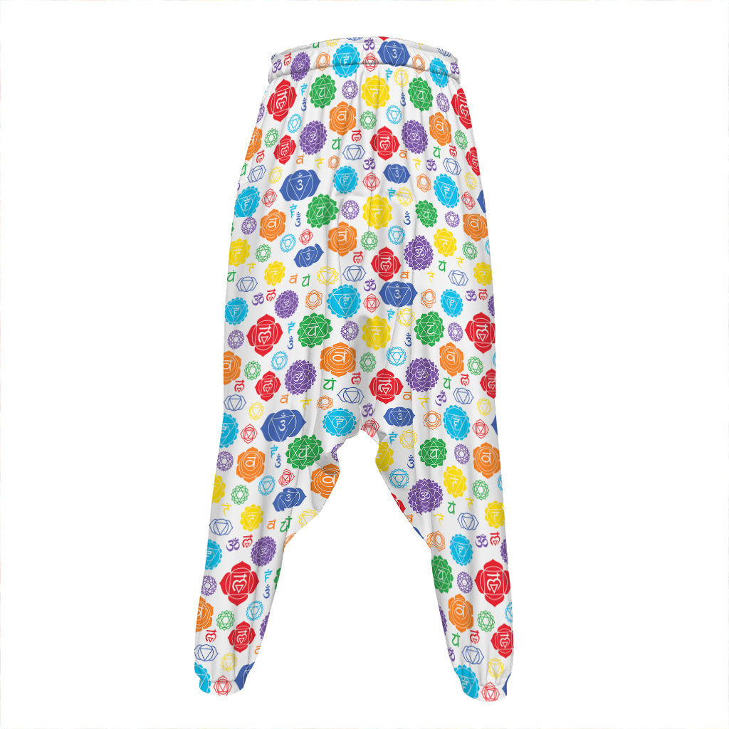 Seven Chakra Symbols Pattern Print Hammer Pants