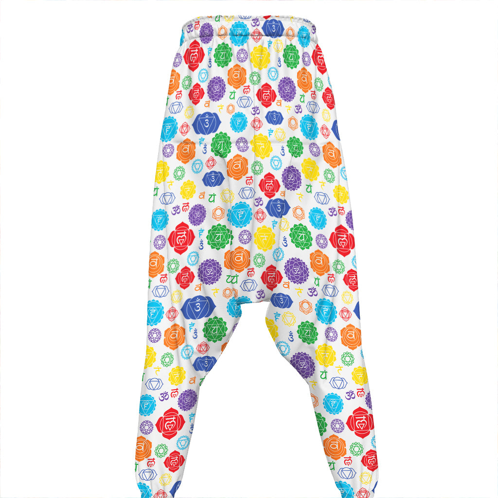Seven Chakra Symbols Pattern Print Hammer Pants
