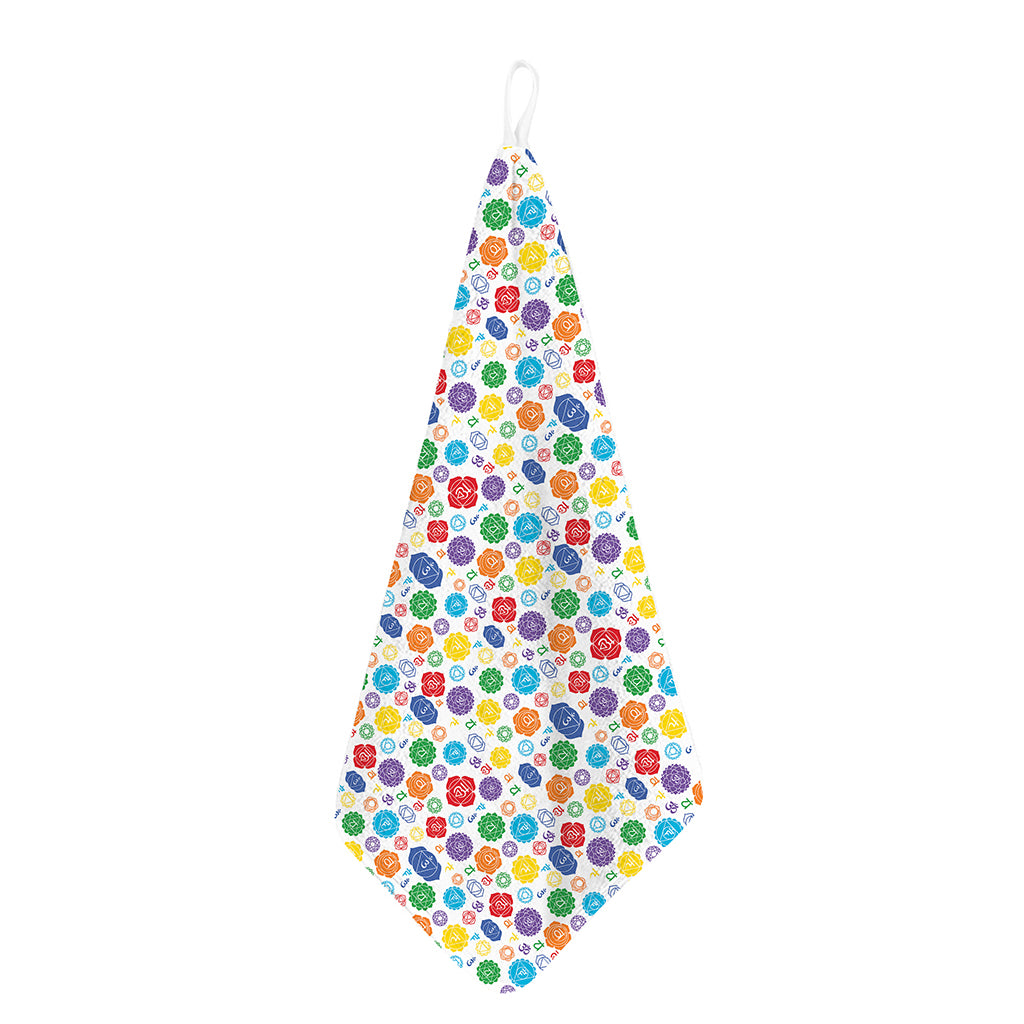 Seven Chakra Symbols Pattern Print Hand Towel
