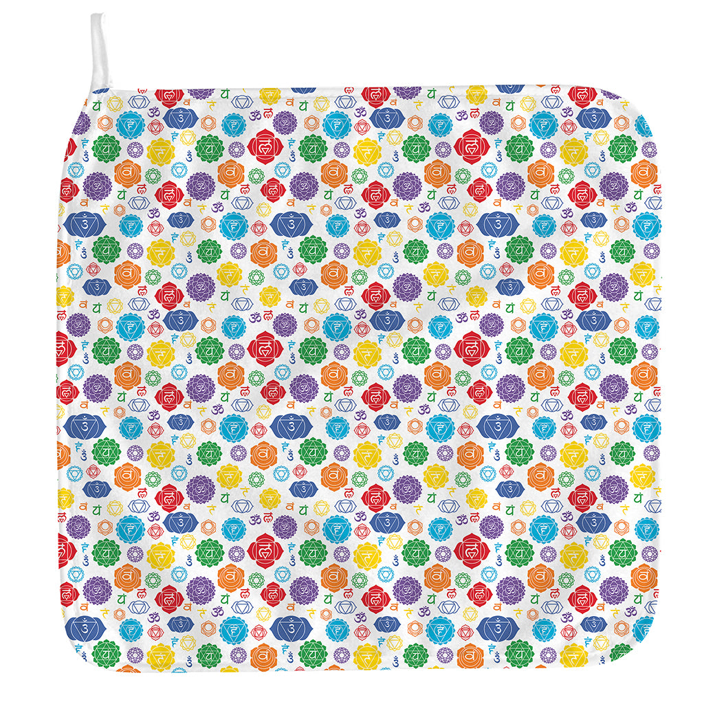 Seven Chakra Symbols Pattern Print Hand Towel