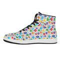 Seven Chakra Symbols Pattern Print High Top Leather Sneakers