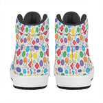 Seven Chakra Symbols Pattern Print High Top Leather Sneakers