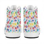 Seven Chakra Symbols Pattern Print High Top Leather Sneakers