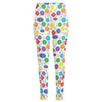 Seven Chakra Symbols Pattern Print High-Waisted Pocket Leggings