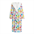 Seven Chakra Symbols Pattern Print Hooded Bathrobe
