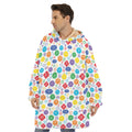 Seven Chakra Symbols Pattern Print Hoodie Blanket