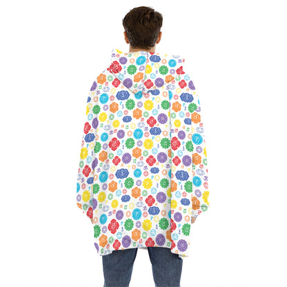 Seven Chakra Symbols Pattern Print Hoodie Blanket