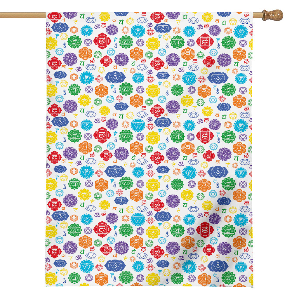 Seven Chakra Symbols Pattern Print House Flag