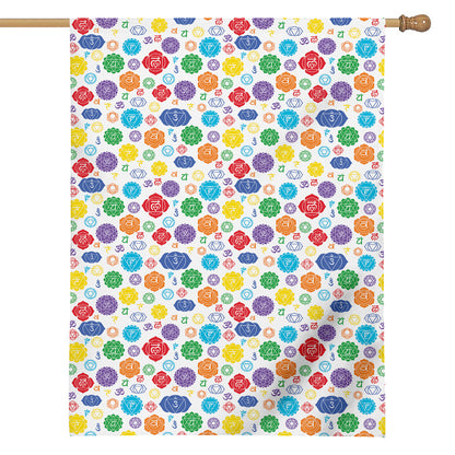 Seven Chakra Symbols Pattern Print House Flag