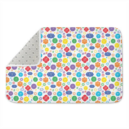 Seven Chakra Symbols Pattern Print Indoor Door Mat