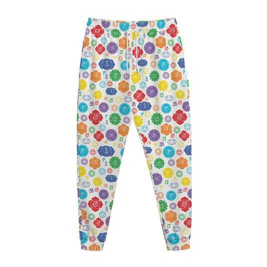 Seven Chakra Symbols Pattern Print Jogger Pants