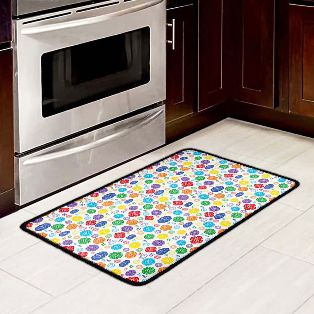 Seven Chakra Symbols Pattern Print Kitchen Mat