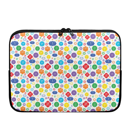 Seven Chakra Symbols Pattern Print Laptop Sleeve