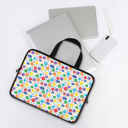 Seven Chakra Symbols Pattern Print Laptop Sleeve With Handle