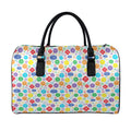 Seven Chakra Symbols Pattern Print Leather Duffel Bag