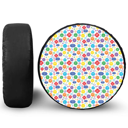 Seven Chakra Symbols Pattern Print Leather Spare Tire Cover