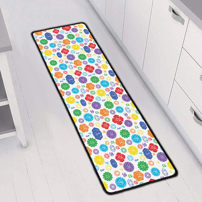 Seven Chakra Symbols Pattern Print Long Kitchen Mat