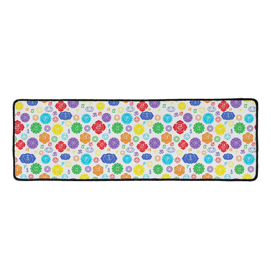 Seven Chakra Symbols Pattern Print Long Kitchen Mat