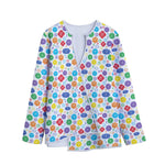 Seven Chakra Symbols Pattern Print Long Sleeve Short Coat