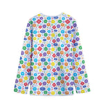 Seven Chakra Symbols Pattern Print Long Sleeve Short Coat