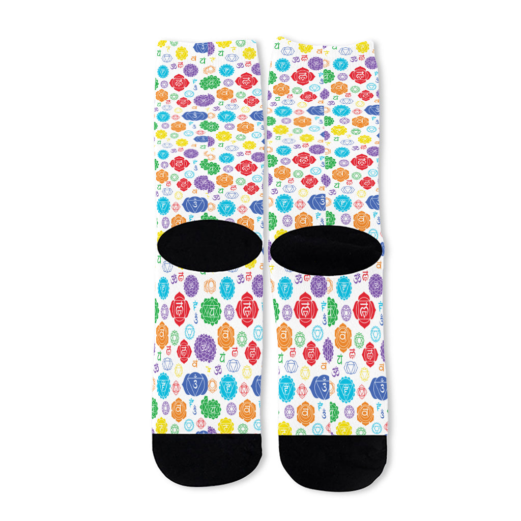 Seven Chakra Symbols Pattern Print Long Socks