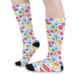 Seven Chakra Symbols Pattern Print Long Socks