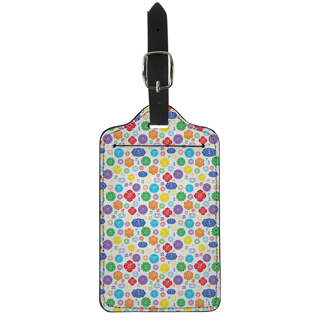 Seven Chakra Symbols Pattern Print Luggage Tag