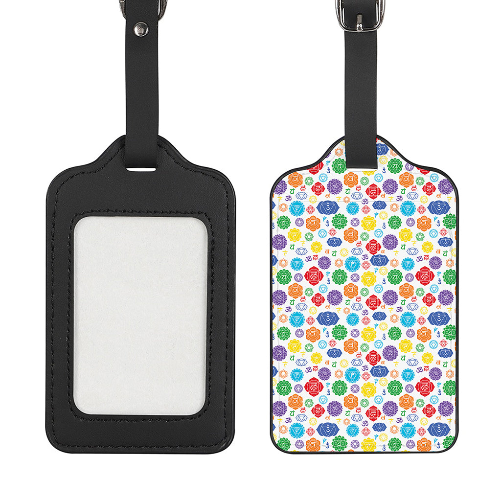 Seven Chakra Symbols Pattern Print Luggage Tag