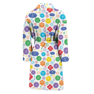 Seven Chakra Symbols Pattern Print Men's Bathrobe