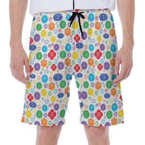 Seven Chakra Symbols Pattern Print Men's Beach Shorts