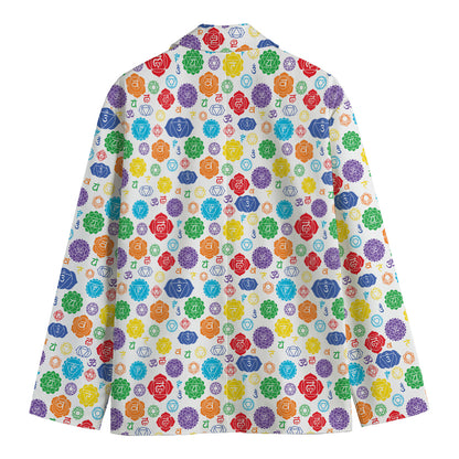 Seven Chakra Symbols Pattern Print Men's Blazer