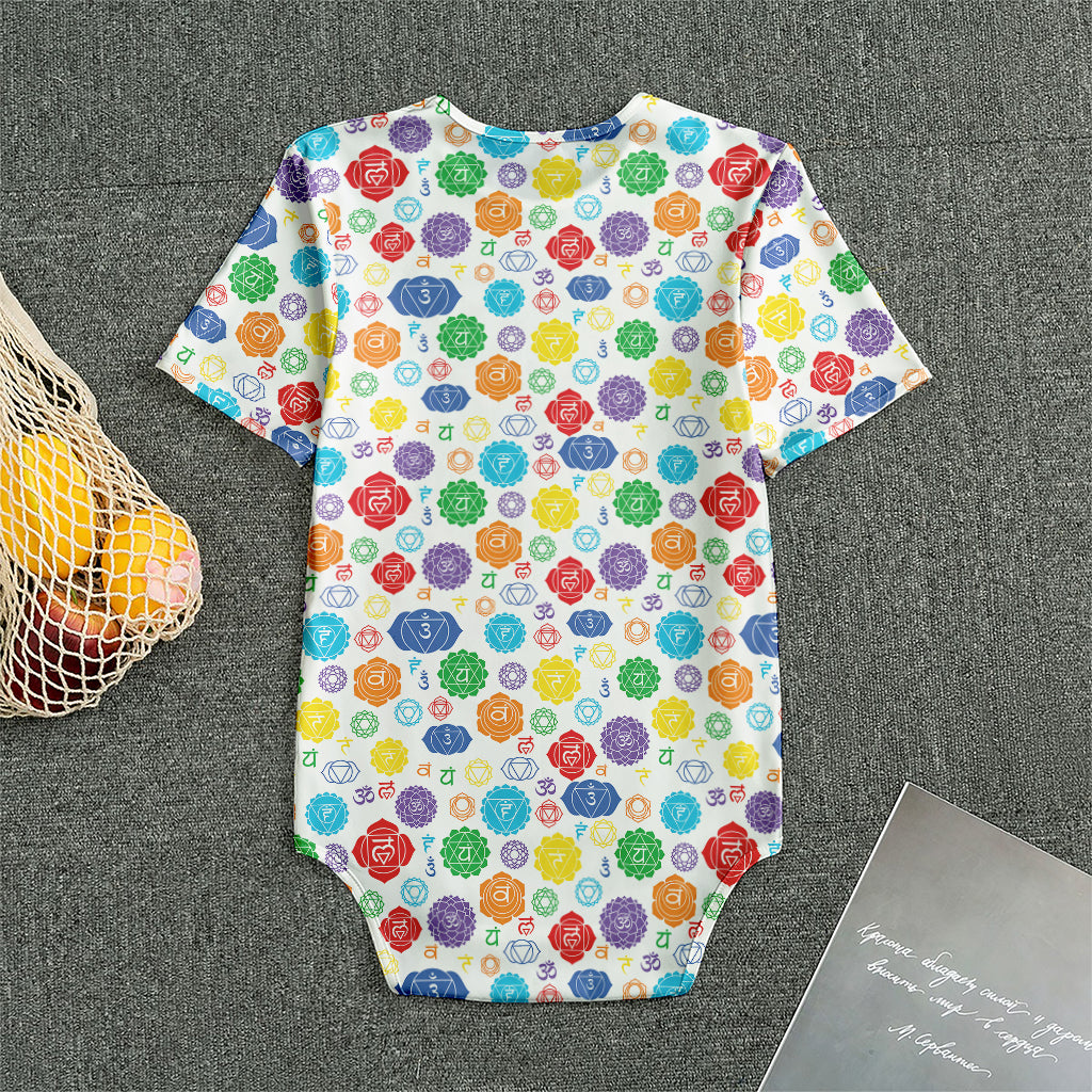 Seven Chakra Symbols Pattern Print Men's Bodysuit