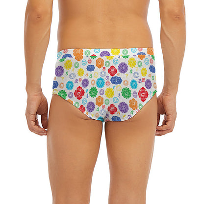 Seven Chakra Symbols Pattern Print Men's Briefs