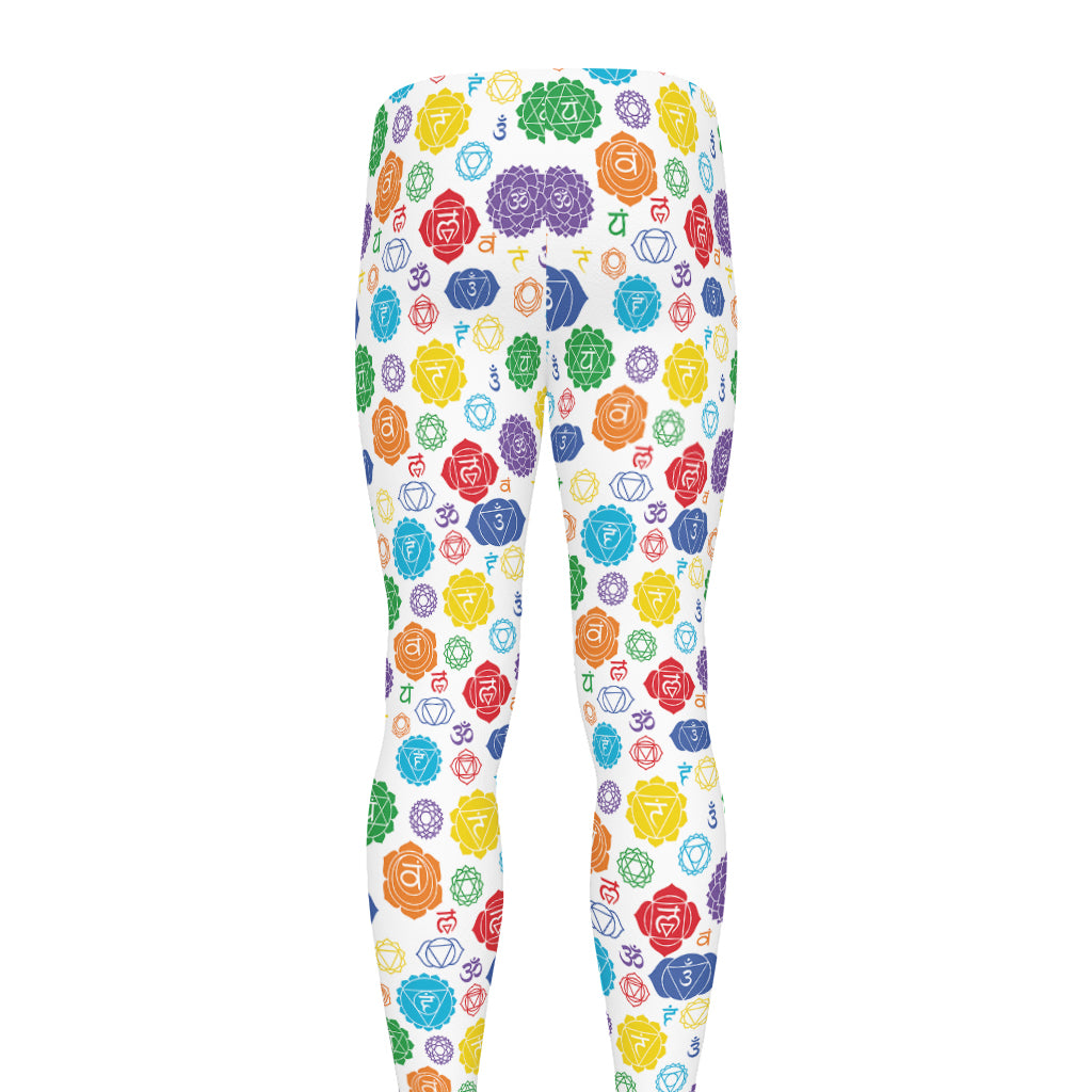 Seven Chakra Symbols Pattern Print Men's leggings