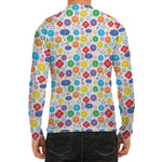 Seven Chakra Symbols Pattern Print Men's Long Sleeve Rash Guard