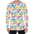 Seven Chakra Symbols Pattern Print Men's Long Sleeve T-Shirt
