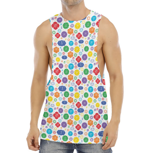 Seven Chakra Symbols Pattern Print Men's Muscle Tank Top